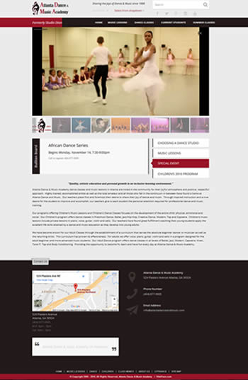 Atlanta Dance & Music Academy, Designed, Marketed and Maintained by WebPaws.com