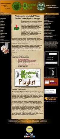 Magickal Winds Website Designed, Marketed and Maintained by WebPaws.com