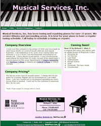 Musical Services, Inc. - Piano Tuning and Repair company.  Website Designed and Maintained by WebPaws.com