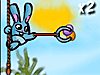 Bunny Catch Those Eggs! played 585 times to date.   Click where you want to shoot the hook, trying to grab as many good eggs (but no bad eggs) as you can in each throw