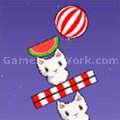 Cat Cat Watermelon played 582 times to date.  Stack the cats, watermelons, bars, and balls as you build your tower.