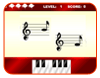 Musical Notes played 606 times to date.  Fun game to learn more about music at the musical notation level.  Start to learn to read notes on a staff and their corresponding names (A, B, C, D, E, F G)