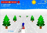 Sonic 3D Snowboarding played 16156 times to date.  Down the hill there 15 jumps. See how high you can get your run out of ramps to jump off.