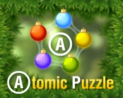 Atomic Puzzle Xmas played 191 times to date.  Atomic Puzzle in Christmas style now! Clear each level by removing the atoms in the correct order. Can you predict the merging of the molecules so that thereâ€™s none left at the end of each level?