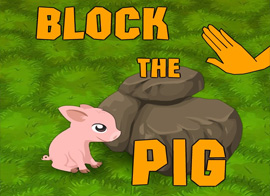 Block the Pig played 671 times to date. Put the tricky pig into a total blockage in "Block the Pig", a puzzle game for training your wits. 
You will have to place stone blocks in a hexagonal maze on the way of the pig who tries to escape. 
Place three blocks initially, and then proceed with additional block after each pig's move. 
Think ahead, as winning the game becomes trickier and trickier as rounds progress.