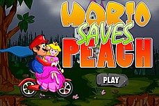 Mario Saves Peach played 539 times to date.  This time around Peach has gone and got herself stuck in a castle somewhere. Mario must dirt bike his way through 10 simple levels collecting coins and hearts along the way to rescue her. I guess she can't use the castle stairs?