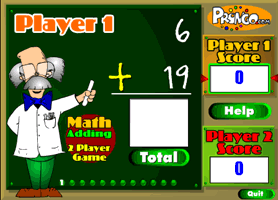 Two Player Math Game played 632 times to date.  Test your adding skills with your friends
