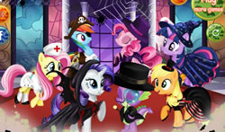 My Little Pony Halloween Party played 689 times to date.  It's one of the biggest celebrations, and Princess Celestia will organize a Halloween Party!