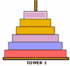 Tower of Hanoi played 200 times to date.  Puzzle Game: Can you successfully move the discs from one tower to another?