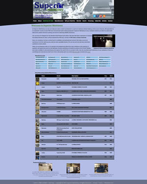 Superior Machinery Website Designed, Marketed, Validated and Maintained by WebPaws.com