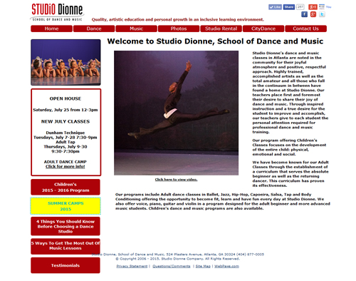 Studio Dionne, Designed, Marketed and Maintained by WebPaws.com