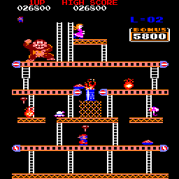 Donkey Kong played 68,863 times to date and played 5 times this month.  Help Mario save the girl.  Watch out, Donkey Kong sees you coming.